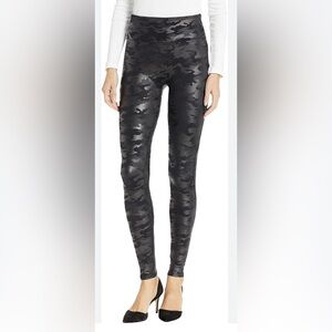 Spanx Women's Black Camouflage Leggings
